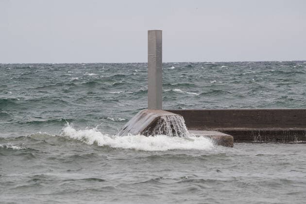 January 1, 2021, Toronto, Ontario, Canada: A second mysterious metal monolith appears on a breakwall off Torontos shoreline New Years Day. The structure was anonymously and strategically placed in the early hours of 2021 in direct line of sight of a first column which appeared in a nearby park 24 hours earlier. Toronto Canada - ZUMAs109 20210101_zaf_s109_011 Copyright: xChristopherxDrostx