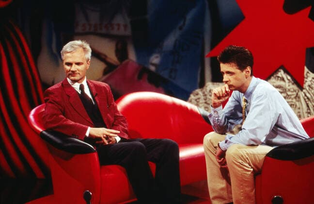 Stern TV Stern TV, RTL-Fernsehmagazin, Deutschland seit 1990, Moderator Günther Jauch mit Talkgast, Köln Nordrhein-Westfalen Deutschland *** Stern TV Stern TV, RTL television magazine, Germany since 1990, presenter Günther Jauch with talk guest, Cologne North Rhine Westphalia Germany Copyright: FrankxHempel Nur redaktionelle Nutzung. Editorial usage only. UnitedArchives19530123_22 EDITORIAL USE ONLY !ACHTUNG AUFNAHMEDATUM GESCHÄTZT!