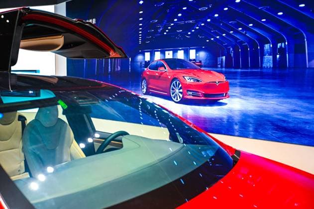 SHANGHAI, CHINA - JANUARY 04: A Model X vehicle is seen at a Tesla flagship store on January 4, 2021 in Shanghai, China.  Copyright: xVCGx CFP111312772166