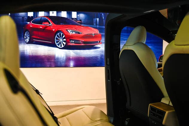 SHANGHAI, CHINA - JANUARY 04: A Model X vehicle is seen at a Tesla flagship store on January 4, 2021 in Shanghai, China.  Copyright: xVCGx CFP111312772167