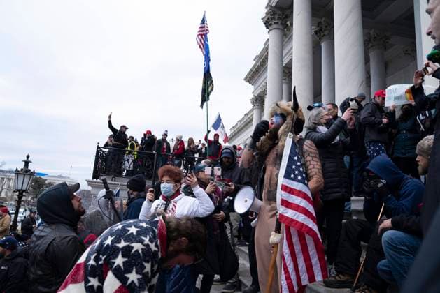 January 6, 2021, Washington, District of Columbia, United States: Lawless violent rioters swarmed Capitol Hill on June 6, 2021 as Congress voted to affirm the election victory of President-elect Biden over President Trump. Rioters breached all security barriers, went up the Hill s stairs reserved for Congressional members, and stormed the Senate floor. Washington United States - ZUMAc210 20210106_zap_c210_007 Copyright: xDouglasxChristianx