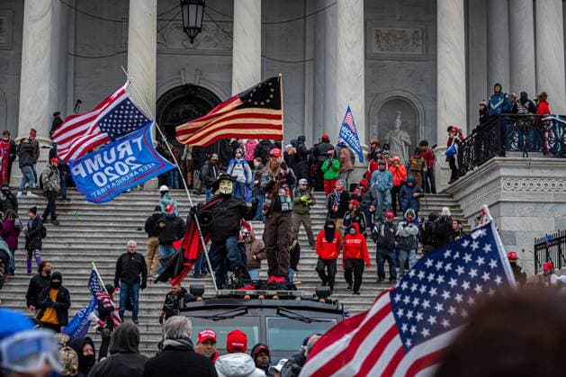 Pro-Trump Supporters Breach The US Capitol Building On January 6, 2021, Pro-Trump supporters and far-right forces flooded Washington DC to protest Trump s election loss. Hundreds breached the U.S. Capitol Building, aproximately 13 were arrested and one protester was killed. Washington DC District of Columbia United States Copyright: MichaelxNigro