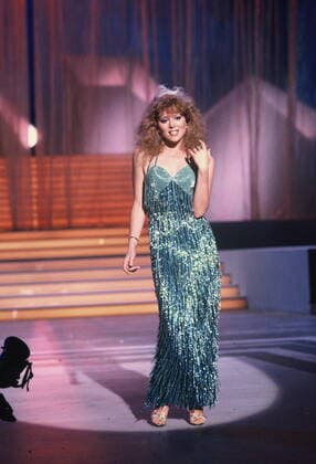 Die US amerikanische Saengerin und Schauspielerin Audrey Landers (born Audrey Hamburg; July 18, 1956) bei einem TV Auftritt am 13.10.1985 *** The US American singer and actress Audrey Landers born Audrey Hamburg July 18, 1956 at a TV appearance on 13 10 1985
