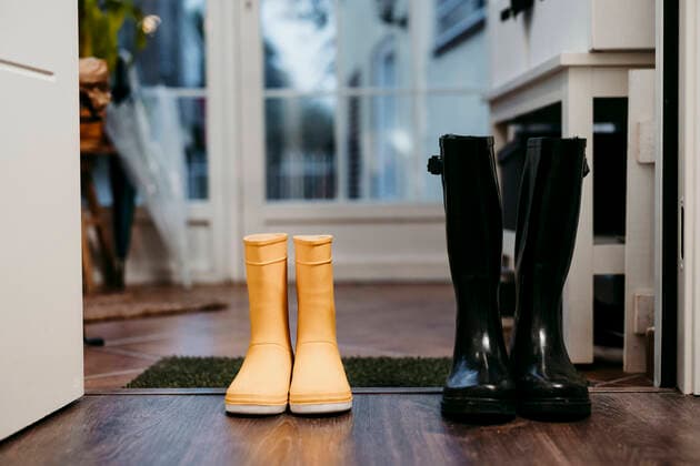 Jump boot on floor at home entrance property released EBBF01184