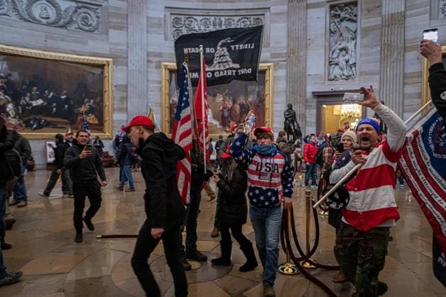 The US Capitol Breached by Pro-Trump Rioters Pro-Trump supporters and far-right forces flood DC to protest president s election loss, hundreds breach the Capitol Building. Washington DC District of Columbia United States Copyright: MichaelxNigro