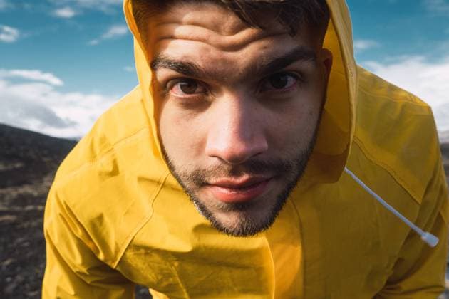 Man looking at camera in mountains, Model released Copyright: xKikexArnaizx MR