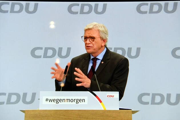 Deutschland, Berlin , 15.01.2021 CDU-Parteitag Foto: Volker Bouffier, Ministerpräsident Hessen, bei seiner Rede CDU-Parteitag
