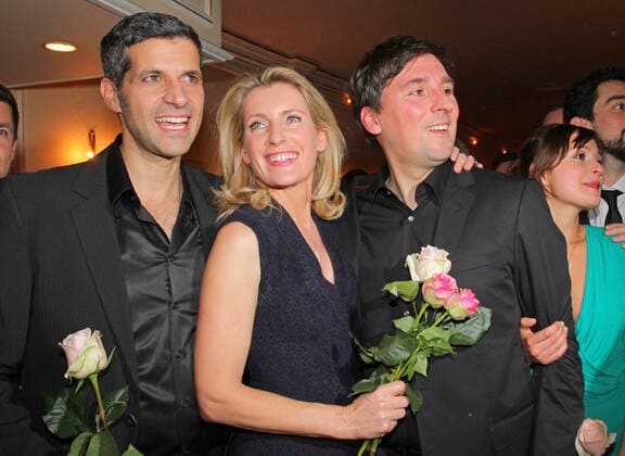 Theater am Kudamm 13.01.2013 Pasquale Aleardi + Dr. Maria Furtwaengler - Burda + Ivan Vrgoc, Schauspieler, bei der Premiere des Theaterstuecks - GeruechteÉ Geruechte - im Theater am Kurfuerstendamm 225, Berlin - 13.01.2013 - *** Theater am Kudamm 13 01 2013 Pasquale Aleardi Dr Maria Furtwaengler Burda Ivan Vrgoc, actor, at the premiere of the play GeruechteÉ Geruechte at the Theater am Kurfuerstendamm 225, Berlin 13 01 2013.