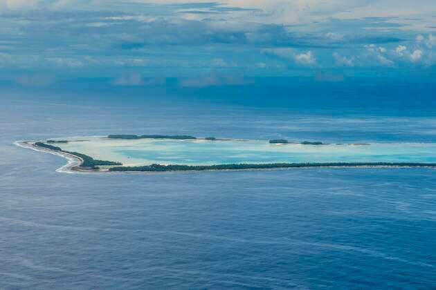 Luftaufnahme, Atoll, Tuvalu, Südpazifik, Ozeanien *** Aerial view, Atoll, Tuvalu, South Pacific, Oceania Copyright: imageBROKER MichaelxRunkel ibxrun05978348.jpg