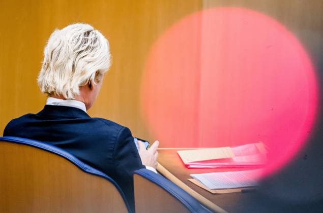 Dutch PVV-leader Geert Wilders in the Senate, in The Hague, The Netherlands, 21 January 2021, during a debate about the possible curfew in the fight against the coronavirus. ANP BART MAAT *** Dutch PVV leader Geert Wilders in the Senate, in The Hague, The Netherlands, 21 January 2021, during a debate about the possible curfew in the fight against the coronavirus ANP BART MAAT  Copyright: xHollandsexHoogtex xxANPx x427339827x