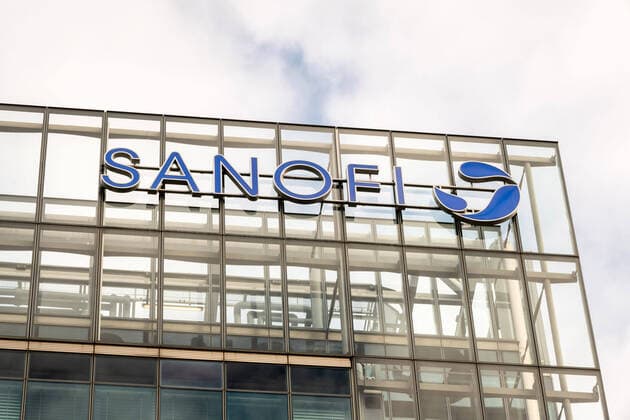 01.02.2021,Berlin,Deutschland,GER,Sanofi Schriftzug am Potsdamer Platz.