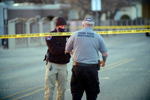 February 1, 2021, Albuquerque, NEW MEXICO, USA: 020121.Albuquerque Police and BCSO investigate a fatal deputy involved shooting at Atrisco and San Ygnacio SW .Photographed on Monday February 1, 2021. Albuquerque USA - ZUMAab1_ 20210201_zaf_ab1_003 Copyright: xAdolphexPierre-Louis Journalx