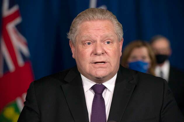 February 8, 2021, Toronto, on, Canada: Ontario Premier Doug Ford speaks at the daily briefing in Toronto on Monday, February 8, 2021. Toronto Canada  - ZUMAc35_ 20210208_zaf_c35_020 Copyright: xFrankxGunnx