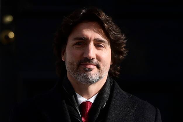 February 12, 2021, Ottawa, on, Canada: Prime Minister Justin Trudeau holds a press conference at Rideau Hill Ottawa on Friday, Feb. 12, 2021, to provide an update on the COVID-19 pandemic. Ottawa Canada  - ZUMAc35_ 20210212_zaf_c35_005 Copyright: xSeanxKilpatrickx