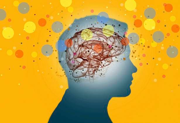Mann mit leuchtenden Gehirnverbindungspunkten *** Man with glowing brain connection points  Copyright: xGaryxWatersx 11592176