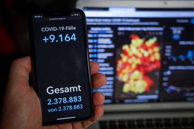 Coronavirus in Deutschland - Covid-19-Dashboard des Robert Koch-Institut 20.02.2021: Robert Koch-Institut: COVID-19-Fälle 2.378.883. Zugang um 9.164 gegenüber dem Vortag.