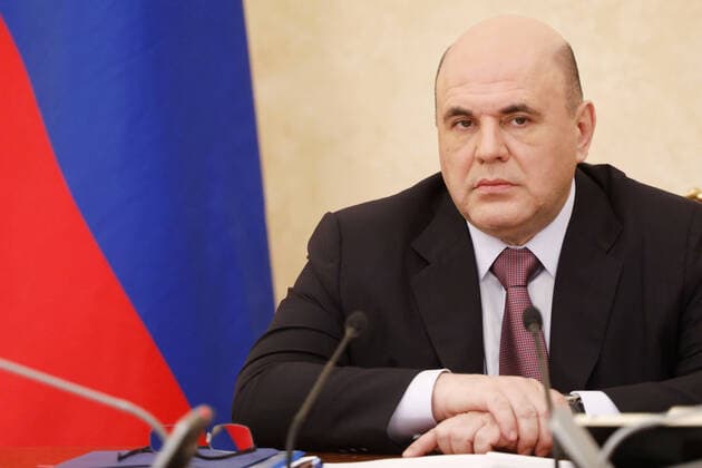 MOSCOW, RUSSIA - FEBRUARY 20, 2021: Russia s Prime Minister Mikhail Mishustin during a meeting on circulation of vaccines at the House of the Russian Government. Dmitry Astakhov POOL TASS  TS0F749C