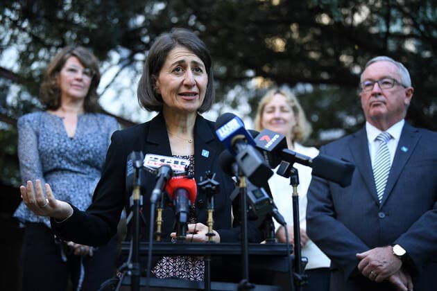 NSW COVID19 VACCINE ROLLOUT, NSW Premier Gladys Berejiklian speaks to media following the start of the COVID-19 vaccination program at Royal Prince Alfred Hospital in Sydney, Monday, February 22, 2021. ( NO ARCHIVING, EDITORIAL USE ONLY, NO USE IN BOOKS WITHOUT CONSENT SYDNEY NSW AUSTRALIA Copyright: xJOELxCARRETTx 20210222001522234744