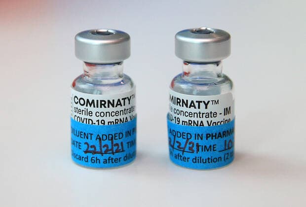 VIC COVID19 VACCINE ROLLOUT, Vials of the Pfizer coronavirus vaccine are seen at Austin Health in Melbourne, Monday, February 22, 2021. Australia will begin its roll out of the Pfizer coronavirus vaccine on Monday, the country s most complicated logistical exercise to date. ( NO ARCHIVING, EDITORIAL USE ONLY, NO USE IN BOOKS WITHOUT CONSENT MELBOURNE VIC AUSTRALIA  Copyright: xMARKxSTEWARTx 20210222001522293864