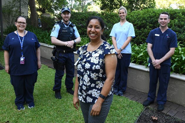 NSW COVID19 VACCINE ROLLOUT, Gayathry Vellangalloor, the first person to receive the Pfizer jab in NSW, poses for a photo following the start of the COVID-19 vaccination program at Royal Prince Alfred Hospital in Sydney, Monday, February 22, 2021. ( NO ARCHIVING, EDITORIAL USE ONLY, NO USE IN BOOKS WITHOUT CONSENT SYDNEY NSW AUSTRALIA  Copyright: xJOELxCARRETTx 20210222001522349899