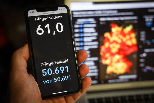 News Bilder des Tages Coronavirus in Deutschland - Covid-19-Dashboard des Robert Koch-Institut 22.02.2021: Robert Koch-Institut: 7-Tage-Inzidenz 61,0. 7-Tage-Fallzahl 50.691.