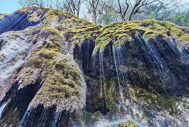 Creative Highlights World February 21, 2021, Bad Bayeroisen, Bavaria, Germany: The Schleierwasserfaelle (Schleier Waterfalls) are examples of some of the destinations for weekenders and hikers come to the Ammertal (Ammer Valley) in the Ammergauer Alps for. In the Ammerschlucht, a canyon with the Ammer River cutting through it, hikers often spend several days to cover the entire length of it due to winding, often challenging ice-covered routes. Bad Bayeroisen Germany - ZUMAb160 20210221_zbp_b160_004 Copyright: xSachellexBabbarx