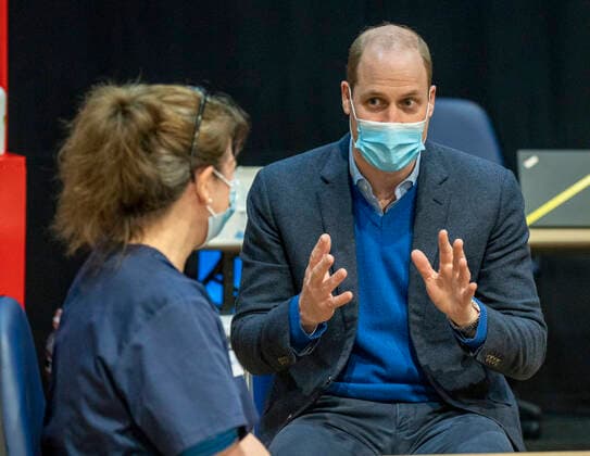 Bilder des Jahres 2021, Entertainment 02 Februar Entertainment Themen der Woche KW08 Entertainment Bilder des Tages . 22 02 2021. Kings Lynn, United Kingdom. Prince William, The Duke of Cambridge, during a visit to a Covid 19 vaccination centre in Kings Lynn, United Kingdom.  xPoolx xi-Imagesx IIM-22039-0017