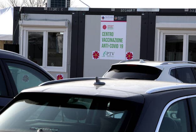 Rome, Vaccination campaign against Covid 19 for school staff in the Drive in station at the Tor Vergata Pictured Polyclinic:  Copyright: xPieroxTenaglix xIPAx xPieroxTenaglix