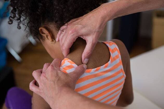 Physiotherapist giving neck massage to girl patient Physiotherapist giving neck massage to girl patient in clinic, model released, , property released, Cape Town, South Africa, 2017-04-22T23:00:00.000Z, 1052653.jpg, medical, clinic, hospital, practitioner, doctor, specialist, physio, therapist, physical therapist, physiotherapy, physiotherapist, osteopath, orthopedic, patient, sitting, hand, part of, casual clothing, consultation, consulting, assistance, assisting, guidance, treatment, exercising, exercise, massage, neck massage, massaging, shoulder, acupressure, pain, injury, illness, relief, recovery, health, health service, bodycare, healthcare, healthcare and medicine, expertise, profession, professional, childhood 50s, Mature Adult, W