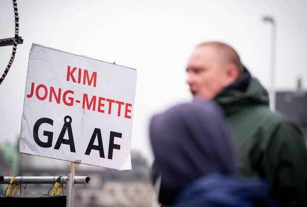 Demonstration mod epidemiloven paa Christiansborg Slotsplads i Koebenhavn tirsdag den 23. februar 2021.. , Copenhagen Denmark