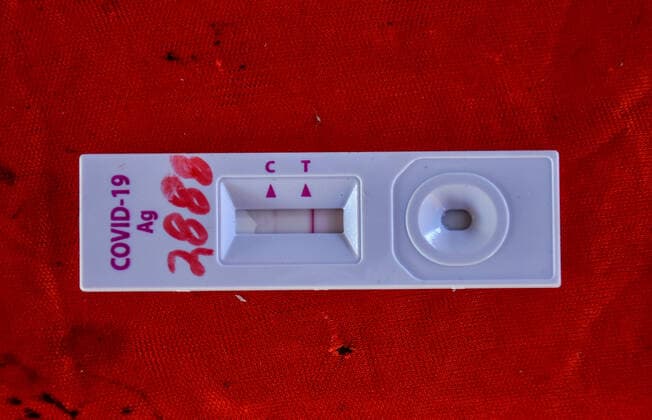 February 23, 2021, Srinagar, India: Covid-19 testing kit at a coronavirus testing center in Srinagar..Jammu and Kashmir recorded 58 new COVID-19 cases which took the infection tally to 125,925, officials said. A senior doctor has warned of a second wave of COVID 19 infections, the warning has come at a time when Kashmir valley is witnessing a sharp decrease in daily cases. Srinagar India - ZUMAs197 20210223_zaa_s197_025 Copyright: xSaqibxMajeedx