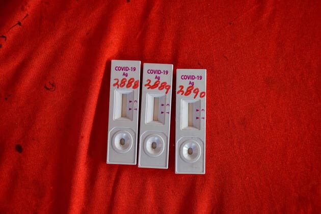 February 23, 2021, Srinagar, India: Covid-19 testing kits at a coronavirus testing center in Srinagar..Jammu and Kashmir recorded 58 new COVID-19 cases which took the infection tally to 125,925, officials said. A senior doctor has warned of a second wave of COVID 19 infections, the warning has come at a time when Kashmir valley is witnessing a sharp decrease in daily cases. Srinagar India - ZUMAs197 20210223_zaa_s197_019 Copyright: xSaqibxMajeedx