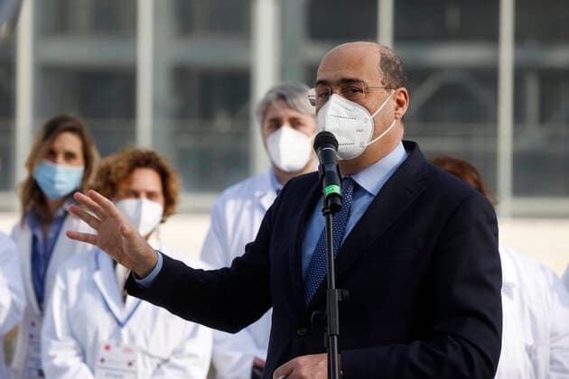Rome, 24 February 2021. Inauguration of the La Nuvola anti covid-19 vaccination center. In the photo Nicola Zingaretti Editorial Usage Only  Copyright: xVincenzoxLivierix xIPAx