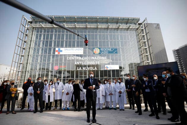 Rome, 24 February 2021. Inauguration of the La Nuvola anti covid-19 vaccination center. In the photo Nicola Zingaretti Editorial Usage Only  Copyright: xVincenzoxLivierix xIPAx