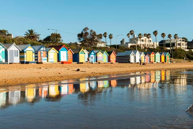 Bathing boxes (beach huts), Brighton, Port Phillip Bay, Victoria, Australia, Pacific Copyright: RichardxNebesky 737-728