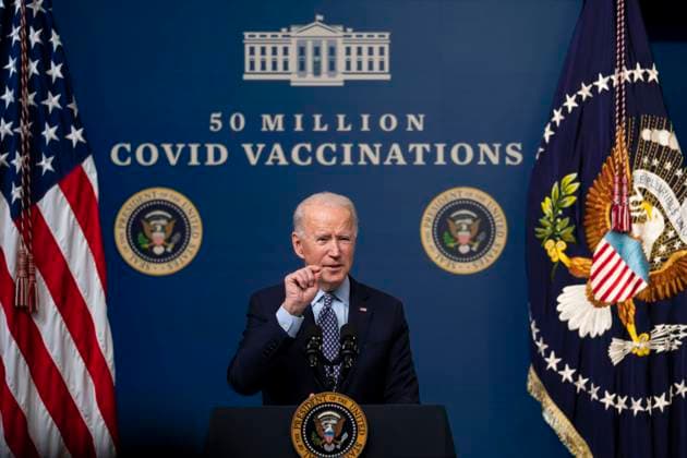 News Bilder des Tages February 25, 2021, Washington, District of Columbia, USA: President Joe Biden as he participates in an event commemorating the 50 million COVID-19 vaccine shot during a ceremony at the White House, Thursday, Feb. 25, 2021 Washington USA - ZUMAs152 20210225_zaa_s152_195 Copyright: xDougxMillsx