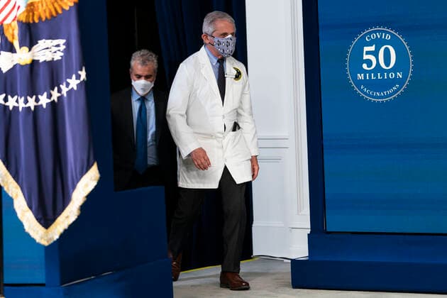 February 25, 2021, Washington, District of Columbia, USA: Dr. Anthony Fauci is seen before President Joe Biden participates in an event commemorating the 50 million COVID-19 vaccine shot during a ceremony at the White House, Thursday, Feb. 25, 2021. Ms. Bussey lives in Southeast DC. Ms. Bussey has been working ever since the pandemic Washington USA - ZUMAs152 20210225_zaa_s152_217 Copyright: xDougxMillsx