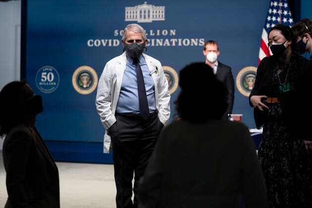 February 25, 2021, Washington, District of Columbia, USA: Dr. Anthony Fauci is seen before President Joe Biden participates in an event commemorating the 50 million COVID-19 vaccine shot during a ceremony at the White House, Thursday, Feb. 25, 2021. Ms. Bussey lives in Southeast DC. Ms. Bussey has been working ever since the pandemic Washington USA - ZUMAs152 20210225_zaa_s152_219 Copyright: xDougxMillsx