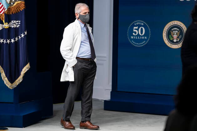 February 25, 2021, Washington, District of Columbia, USA: Dr. Anthony Fauci is seen before President Joe Biden participates in an event commemorating the 50 million COVID-19 vaccine shot during a ceremony at the White House, Thursday, Feb. 25, 2021. Ms. Bussey lives in Southeast DC. Ms. Bussey has been working ever since the pandemic Washington USA - ZUMAs152 20210225_zaa_s152_222 Copyright: xDougxMillsx