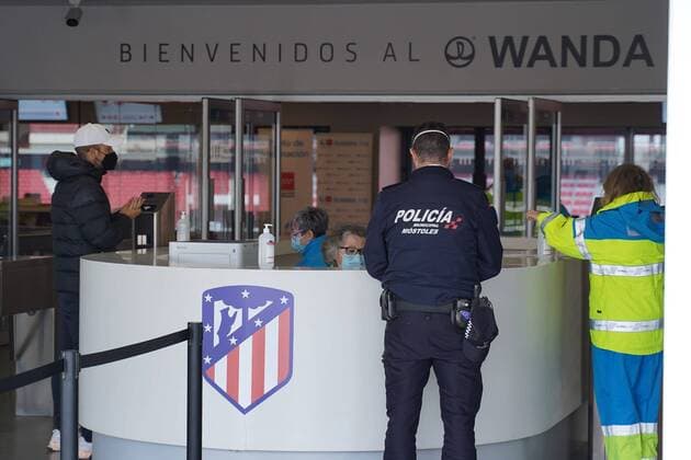 Wanda Metropolitan Stadium during the second day of a mass vaccination of Police and Firefighters with AstraZeneca vaccine against coronavirus in Madrid Cordon Press