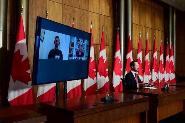 February 26, 2021, Ottawa, on, Canada: Conservative member of Parliament Michael Cooper holds a press conference as he is joined virtually by fellow members of Parliament, Canadian geriatricians, mental health professionals and indigenous leaders in Ottawa on Friday, Feb. 26, 2021, regarding the Senate amendments to Bill C-7, an Act to amend the Criminal Code (medical assistance in dying) Ottawa Canada - ZUMAc35_ 20210226_zaf_c35_002 Copyright: xSeanxKilpatrickx