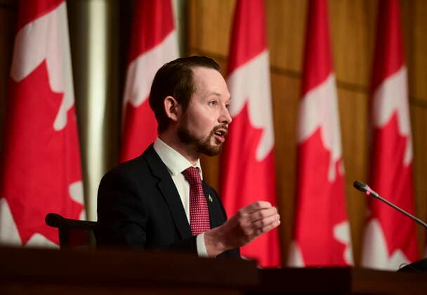 February 26, 2021, Ottawa, on, Canada: Conservative members of Parliament Michael Cooper holds a press conference as he is joined virtually by fellow members of Parliament, Canadian geriatricians, mental health professionals and indigenous leaders in Ottawa on Friday, Feb. 26, 2021, regarding the Senate amendments to Bill C-7, an Act to amend the Criminal Code (medical assistance in dying) Ottawa Canada - ZUMAc35_ 20210226_zaf_c35_003 Copyright: xSeanxKilpatrickx
