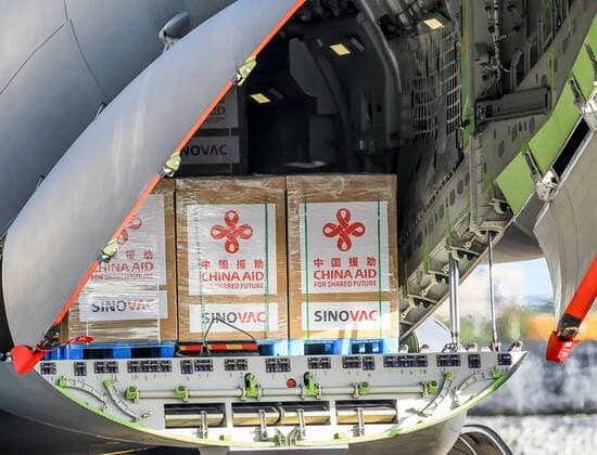 (210228) -- MANILA, Feb. 28, 2021 -- Vaccines donated by China are seen at a Philippine Air Force base in Manila, the Philippines, on Feb. 28, 2021. A batch of Sinovac vaccine CoronaVac donated by China arrived in the Philippines on Sunday, the first COVID-19 vaccine to reach the Southeast Asian country. The delivery of the vaccines allows the Philippines to start mass vaccinations soon, marking a new phase in the country s fight against the COVID-19 that infected 576,352 and killed 12,318. ) PHILIPPINES-MANILA-COVID-19-VACCINE-ARRIVAL ROUELLExUMALI 