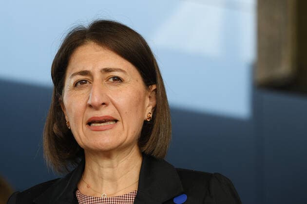 GLADYS BEREJIKLIAN COVID19 VACCINATION HUB TOUR, Premier Gladys Berejiklian speaks to the media following a tour of the Westmead Hospital Vaccination Hub in Sydney, Monday, March 1, 2021. Phase 1a of the nation-wide vaccination program began last week, with healthcare and border workers the first to be vaccinated. ( NO ARCHIVING, EDITORIAL USE ONLY, NO USE IN BOOKS WITHOUT CONSENT SYDNEY NSW AUSTRALIA  Copyright: xDEANxLEWINSx 20210301001523888746