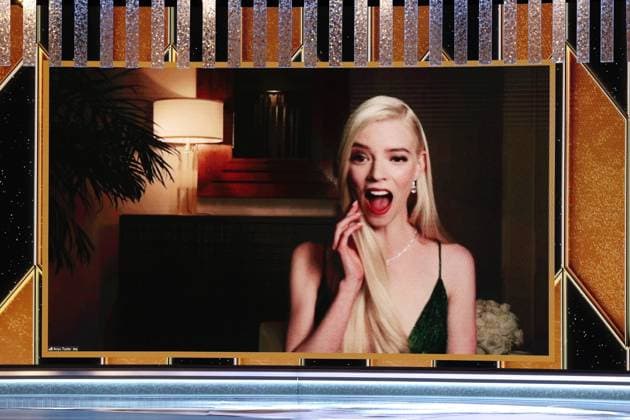 Anya Taylor-Joy, Archivbilder February 28, 2021, Beverly Hills, California, USA: Anya Taylor-Joy reacts via video after being announced the winner of the Best Actress - Television Motion Picture award for ˜The Queen s Gambit™ at the 78th Annual Golden Globe Awards held at the Beverly Hilton Hotel. Beverly Hills USA  - ZUMA47.J 20210228_mda_z03_351 Copyright: xChristopherxPolkx