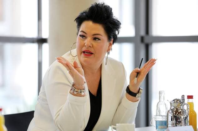 PK IHK Erfurt 01.03.2021 , Erfurt, IHK Erfurt, Pressekonferenz, Branchenvertreter diskutieren Öffnungsperspektiven für sicheren Neustart im Bild: Vertreterin des stationären Handels Anja Scheinpflug (Inhaberin Kauflust Erfurt)