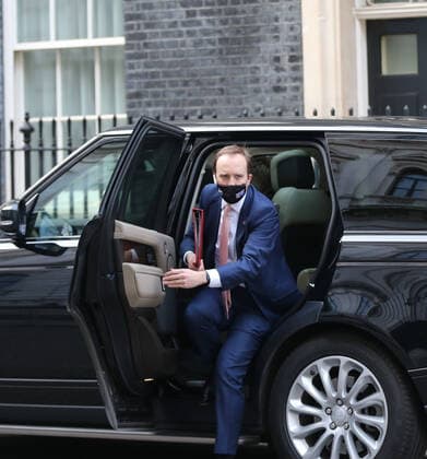 March 2, 2021, London, England, United Kingdom: Secretary of State for Health and Social Care MATT HANCOCK is seen arriving in Downing Street. London United Kingdom - ZUMAs262 20210302_zip_s262_046 Copyright: xTayfunxSalcix