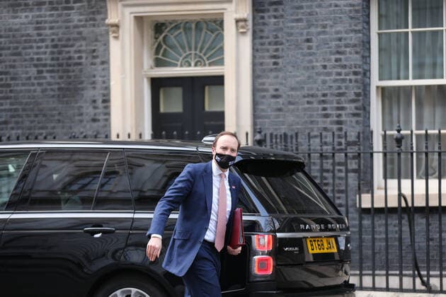 March 2, 2021, London, England, United Kingdom: Secretary of State for Health and Social Care MATT HANCOCK is seen arriving in Downing Street. London United Kingdom - ZUMAs262 20210302_zip_s262_053 Copyright: xTayfunxSalcix