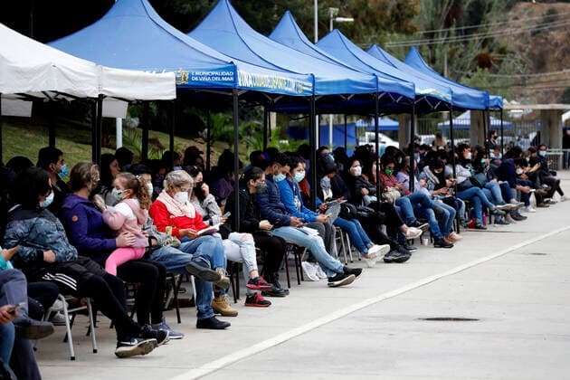 Vina del Mar, March 2, 2021 The vaccination process against Covid 19 continues in the Sausalito stadium Andres Pina Aton Chile, Vina del Mar Chile Aton 491612  Copyright: ANDRESxPINA ATONxCHILE