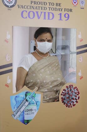 March 2, 2021, New Delhi, India: Nutan Goel wife of Indian Health Minister Dr. Harsh Vardhan after receiving their first dose of Covid-19 vaccine COVAXIN during the second phase of the countrywide vaccination drive at Delhi Heart and Lung Institute..Health Minister said every beneficiary should get their second dose after 28 days of first dose after getting vaccinated. COVAXIN is the India first indigenous COVID-19 vaccine developed by Bharat Biotech. New Delhi India - ZUMAs197 20210302_zaa_s197_059 Copyright: xNaveenxSharmax